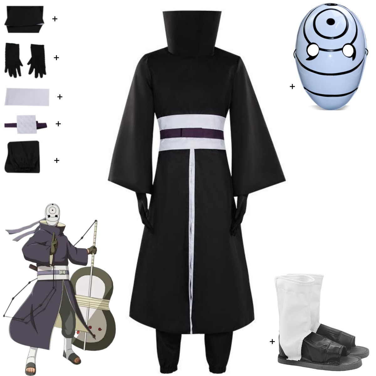 Anime Cosplay Obito - Anime Uchiha Obito Cosplay Costume Black