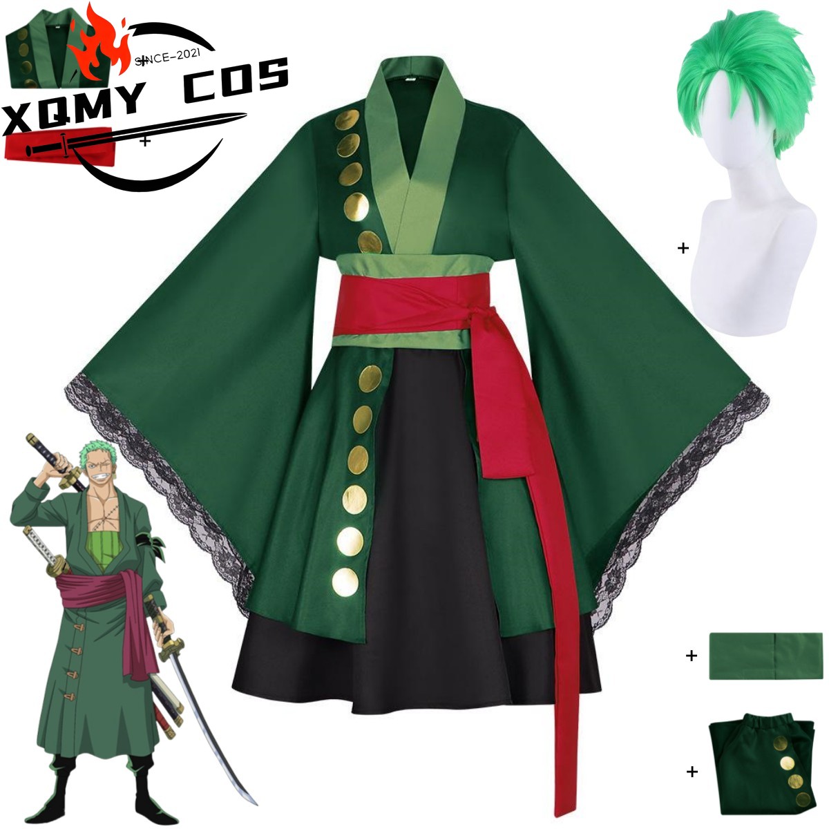 XqAnime Roronoa Zoro Cosplay C - Anime Zoro Cosplay Female reseña y precio