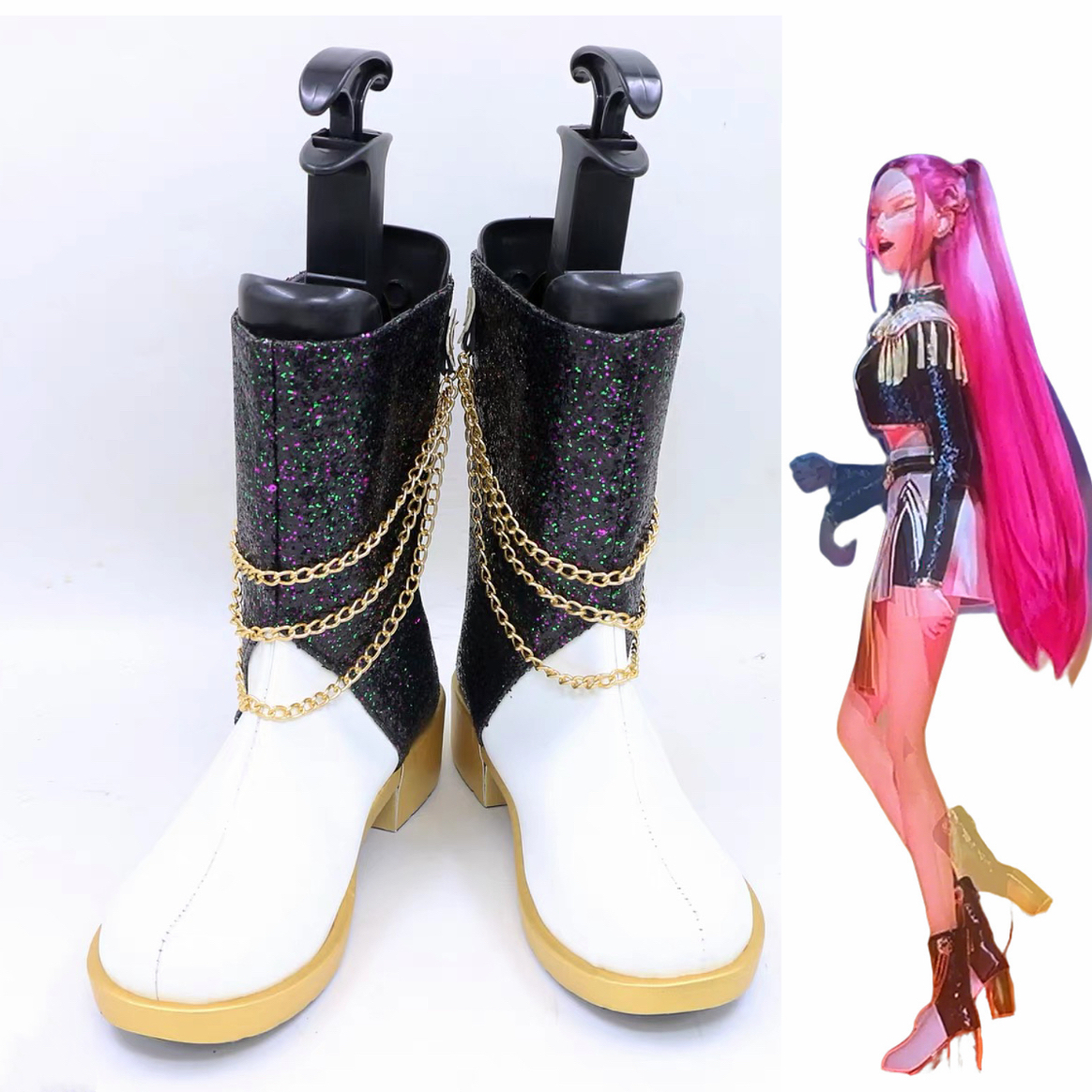 Zoey Black Golden Costume Shoe - Anime Zoey Cosplay reseña y precio