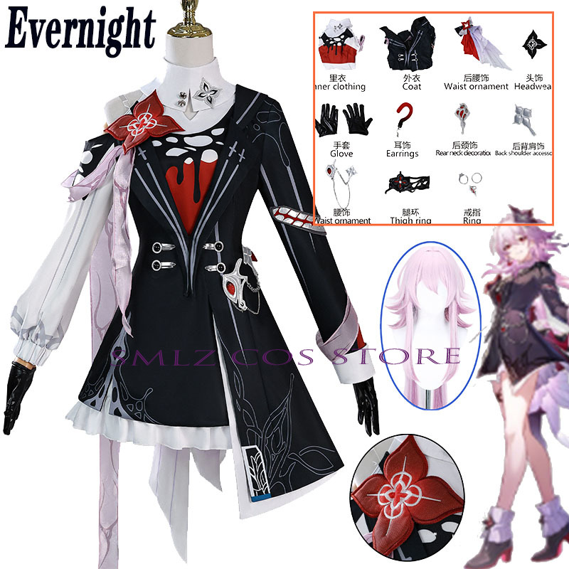 Newly Evernight Cosplay Honkai - Cosplay Anime Women reseña y precio