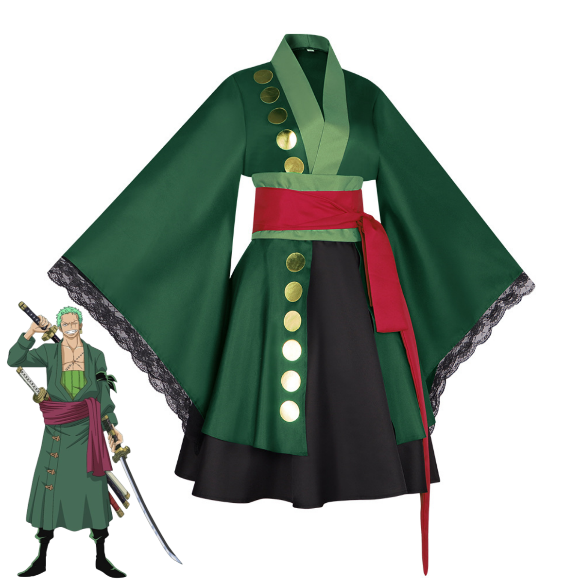 Anime Roronoa Zoro Cosplay Cos - Anime Zoro Cosplay Female reseña y precio