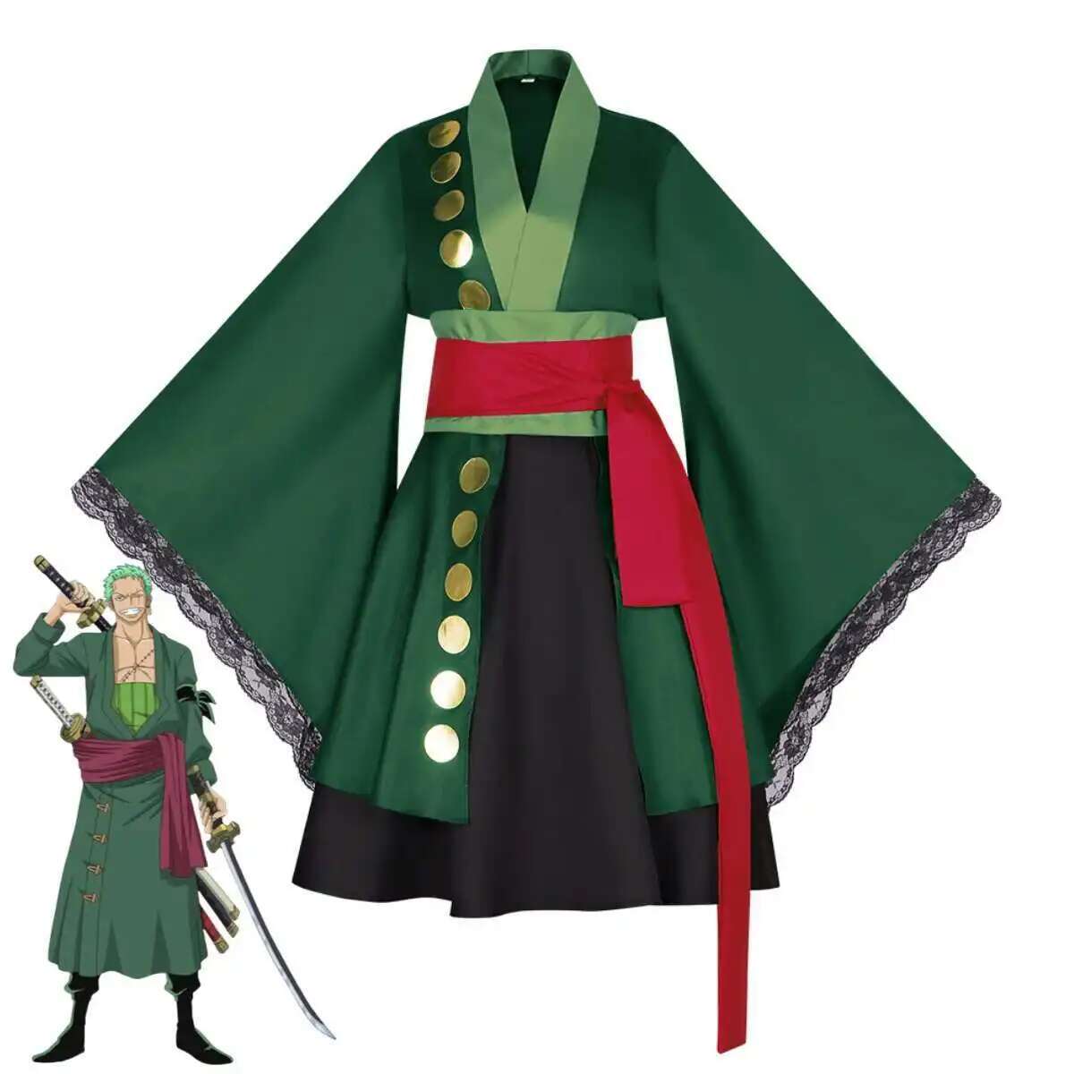 Anime Roronoa Zoro Cosplay Cos - Anime Zoro Cosplay Female reseña y precio