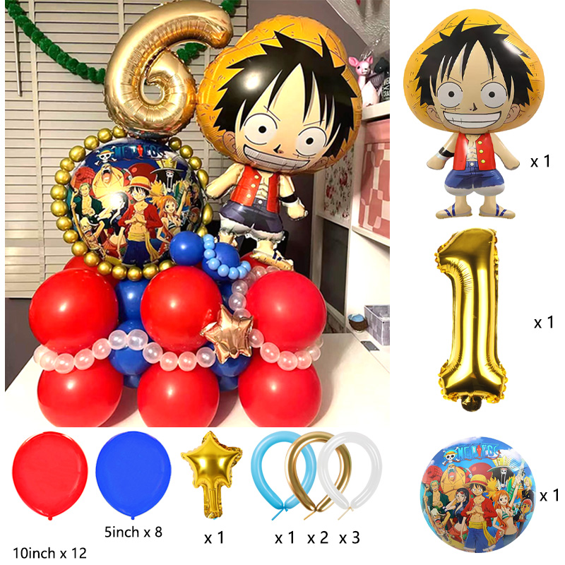 Cartoon One Piece Balloons Set - One Piece Straw Hat reseña y precio