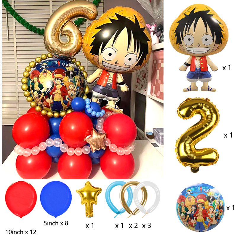 Cartoon One Piece Balloons Set - One Piece Straw Hat reseña y precio