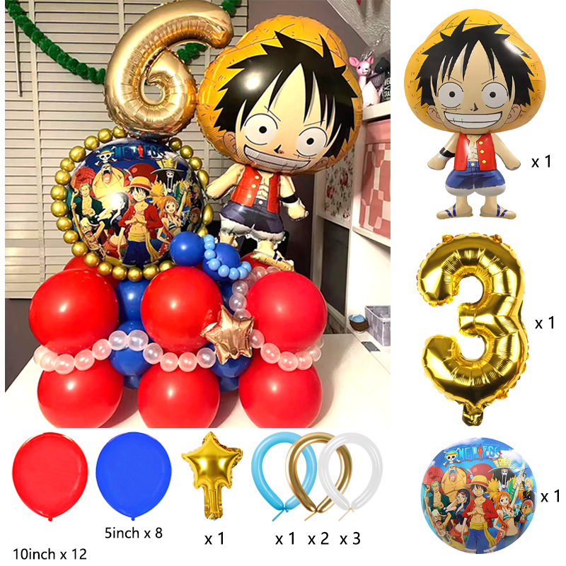 Cartoon One Piece Balloons Set - One Piece Straw Hat reseña y precio