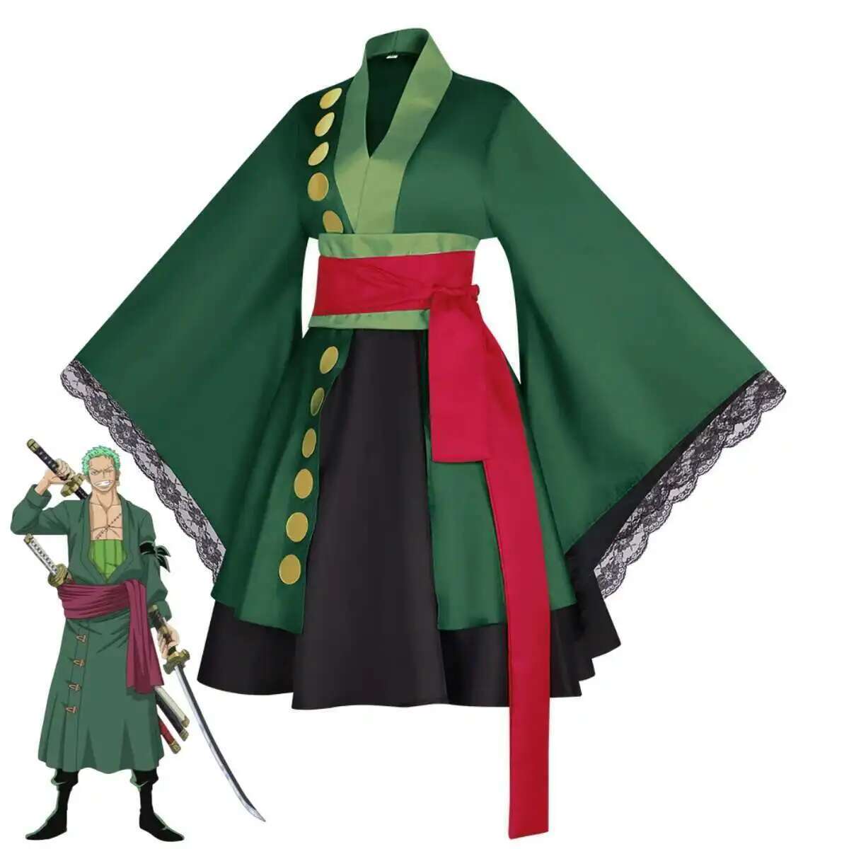 Anime Roronoa Zoro Cosplay Cos - Anime Zoro Cosplay Female reseña y precio